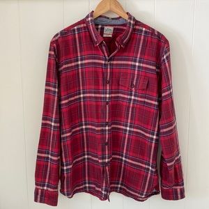 Lucky Brand Red Plaid Flannel Button-down Shirt Men’s Large